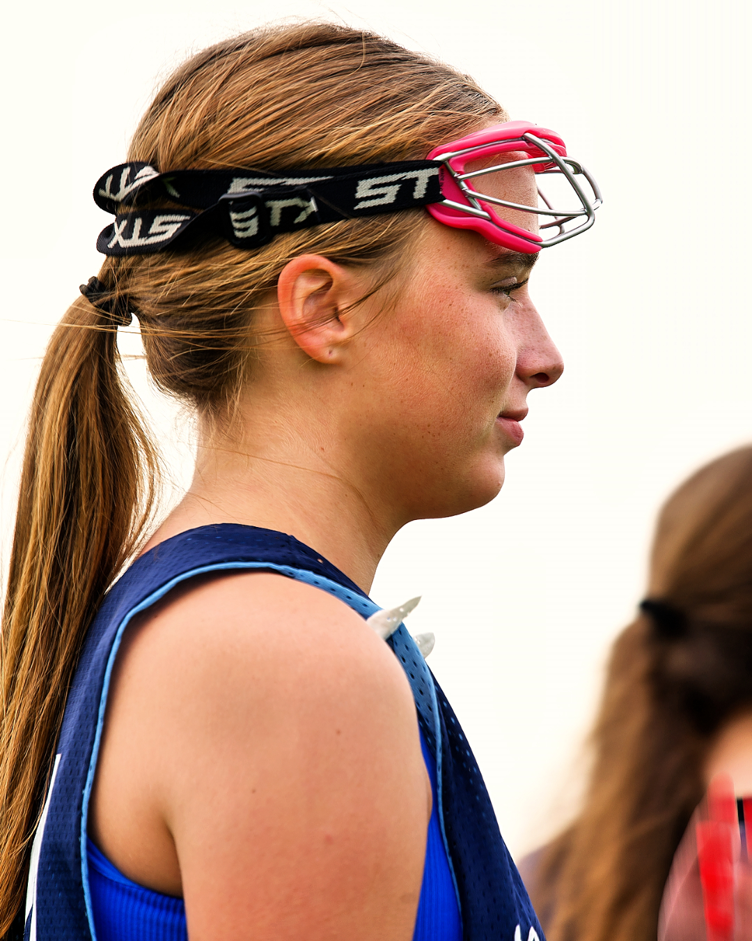 Southside Legacy athlete wearing pink lacrosse goggles